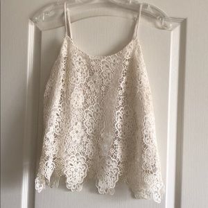 Off white lace tank top
